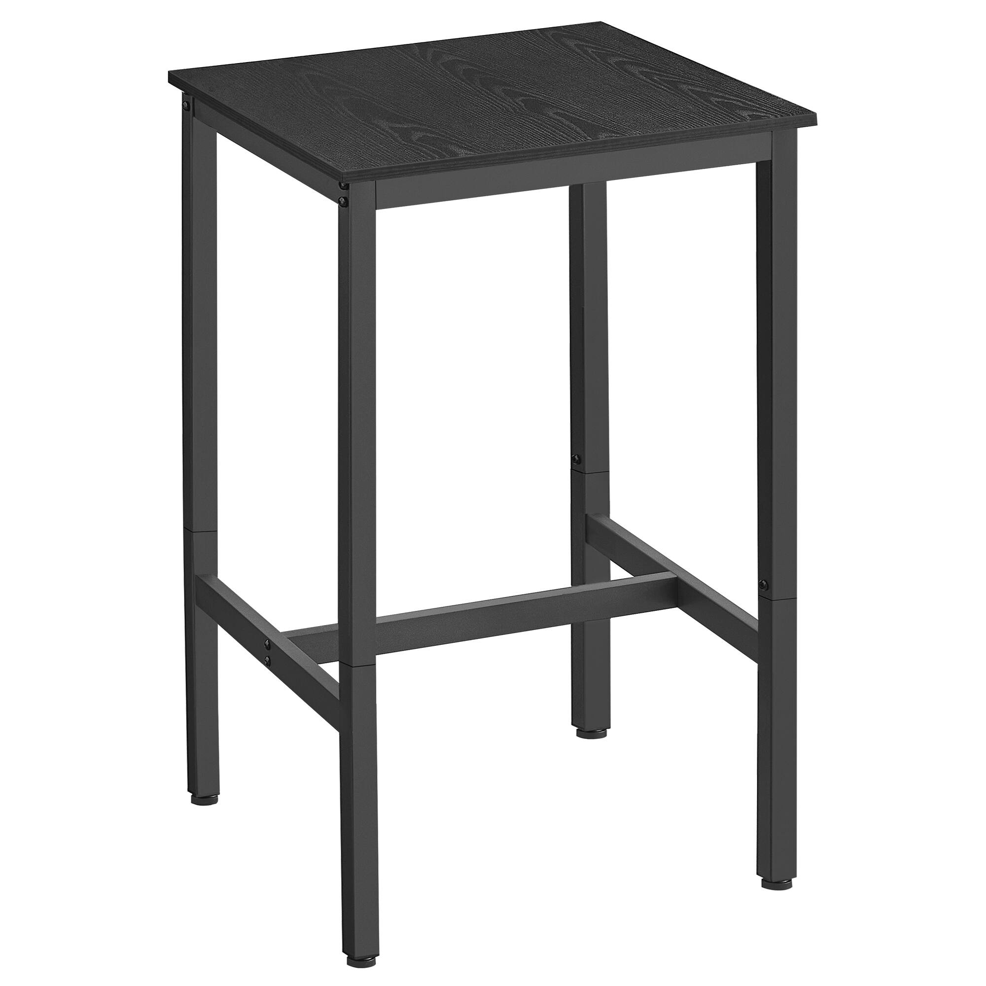Front. Songmics Home - Bar Table, Small Kitchen Dining Table, High Top Pub Table, Height Cocktail Table for Living Room Party - Ebony Black and Ink Black.