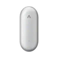 Front. PLAUD - NotePin Memory Capsule Smart AI Voice/Audio Recorder - V2 - Lunar Silver.