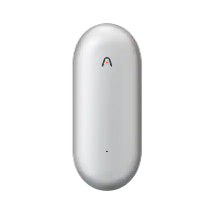 Front. PLAUD - NotePin Memory Capsule Smart AI Voice/Audio Recorder - V2 - Lunar Silver.