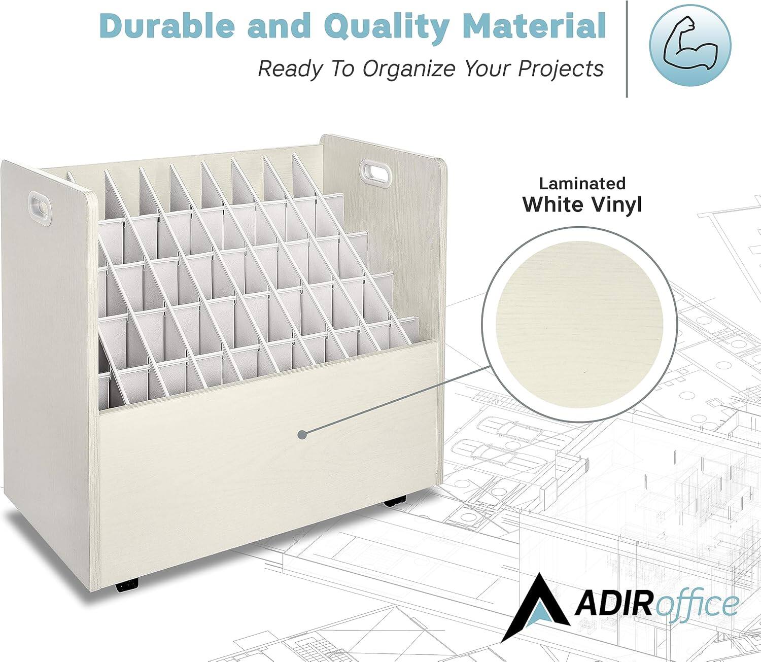 Durable and Quality Material
Ready To Organize Your Projects
Laminated White Vinyl
ADIR office