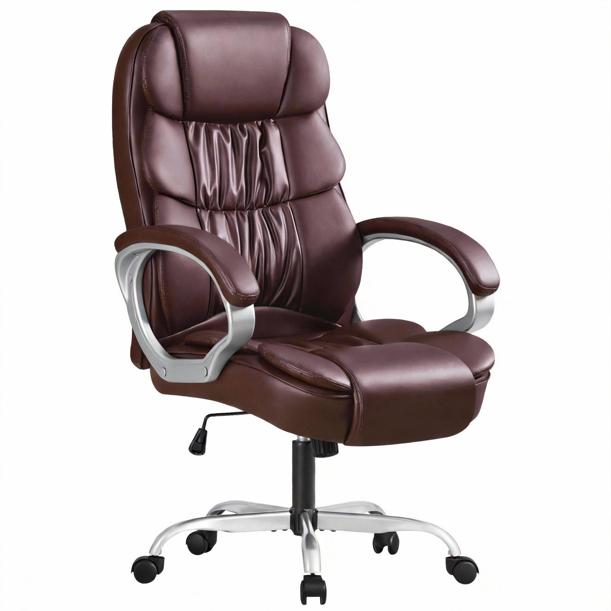 brown leather high back ergonomic
