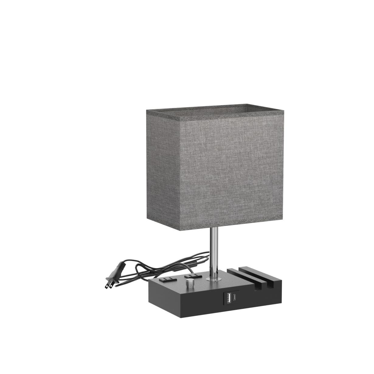 Alt View 1. Reds Spade - Kakanuo Fully Dimmable Nightstand Lamp Bedroom USB Ports Bedside Table Lamp Charging Outlets Phone Fully - Beige with Knob Switch 1 Pack.