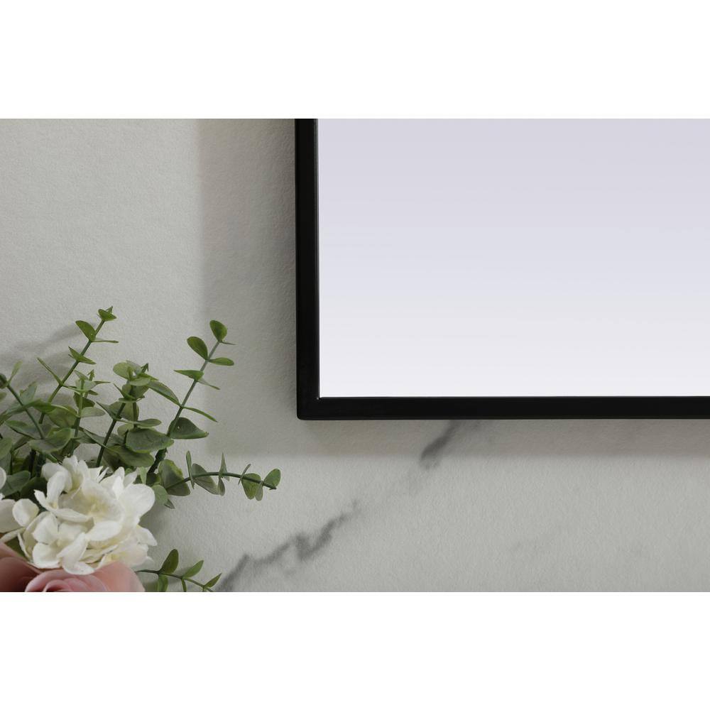 Alt View 1. Elegant Decor - Metal Frame Arch Mirror 36x24 Inch in Black - Black.