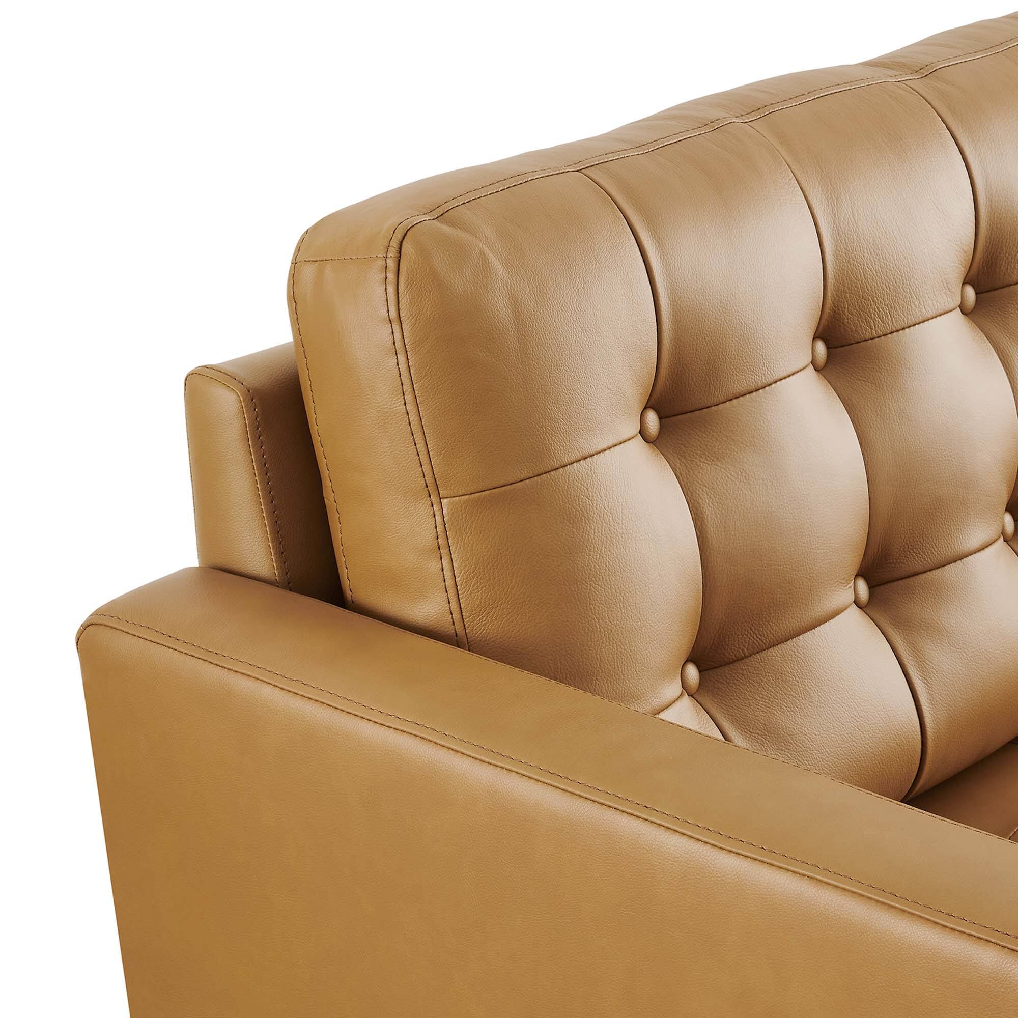 Alt View 4. Modway - Exalt Tufted Leather Loveseat by Modway - Tan.