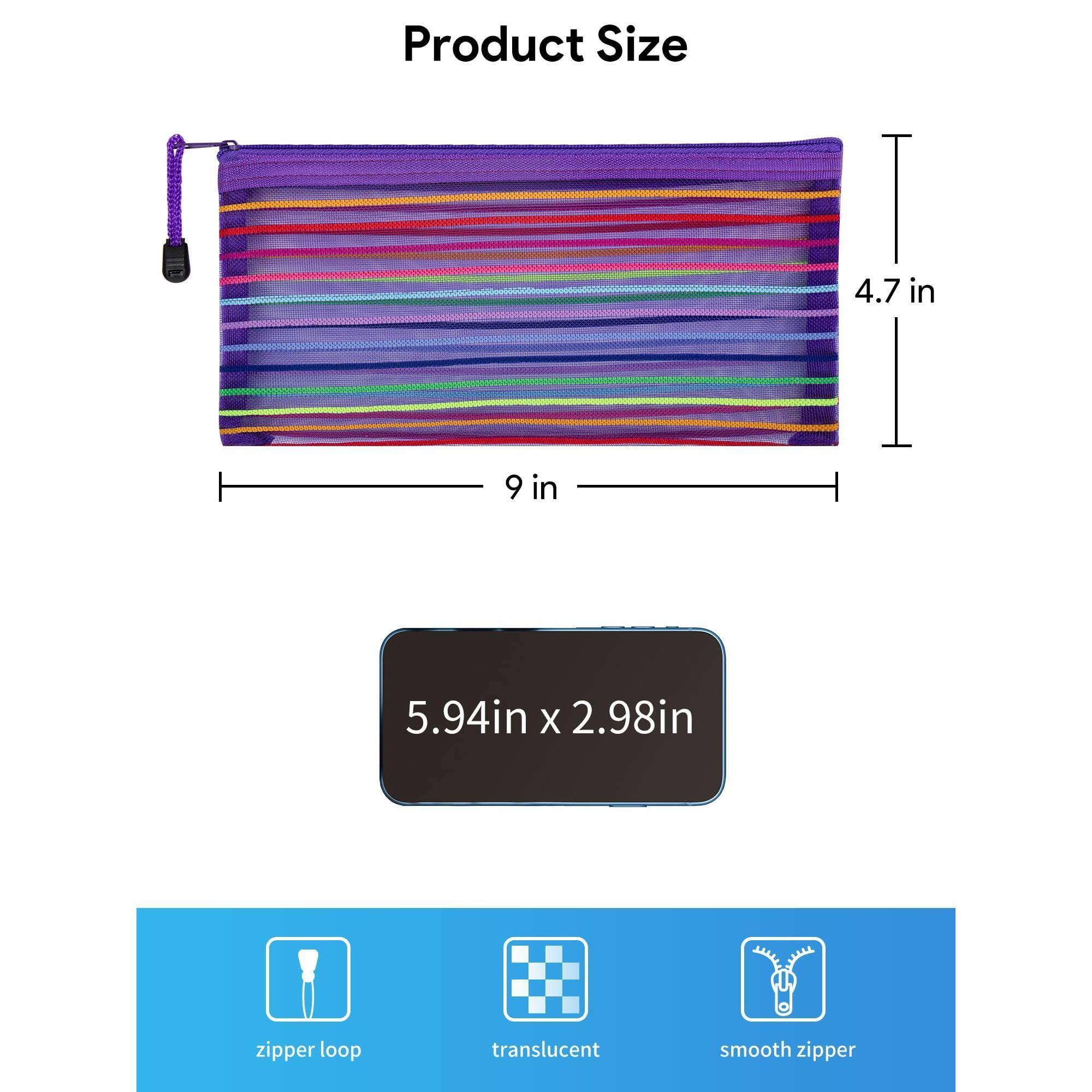 Product Size

4.7 in x 9 in

5.94 in x 2.98 in

- zipper loop
- translucent
- smooth zipper
