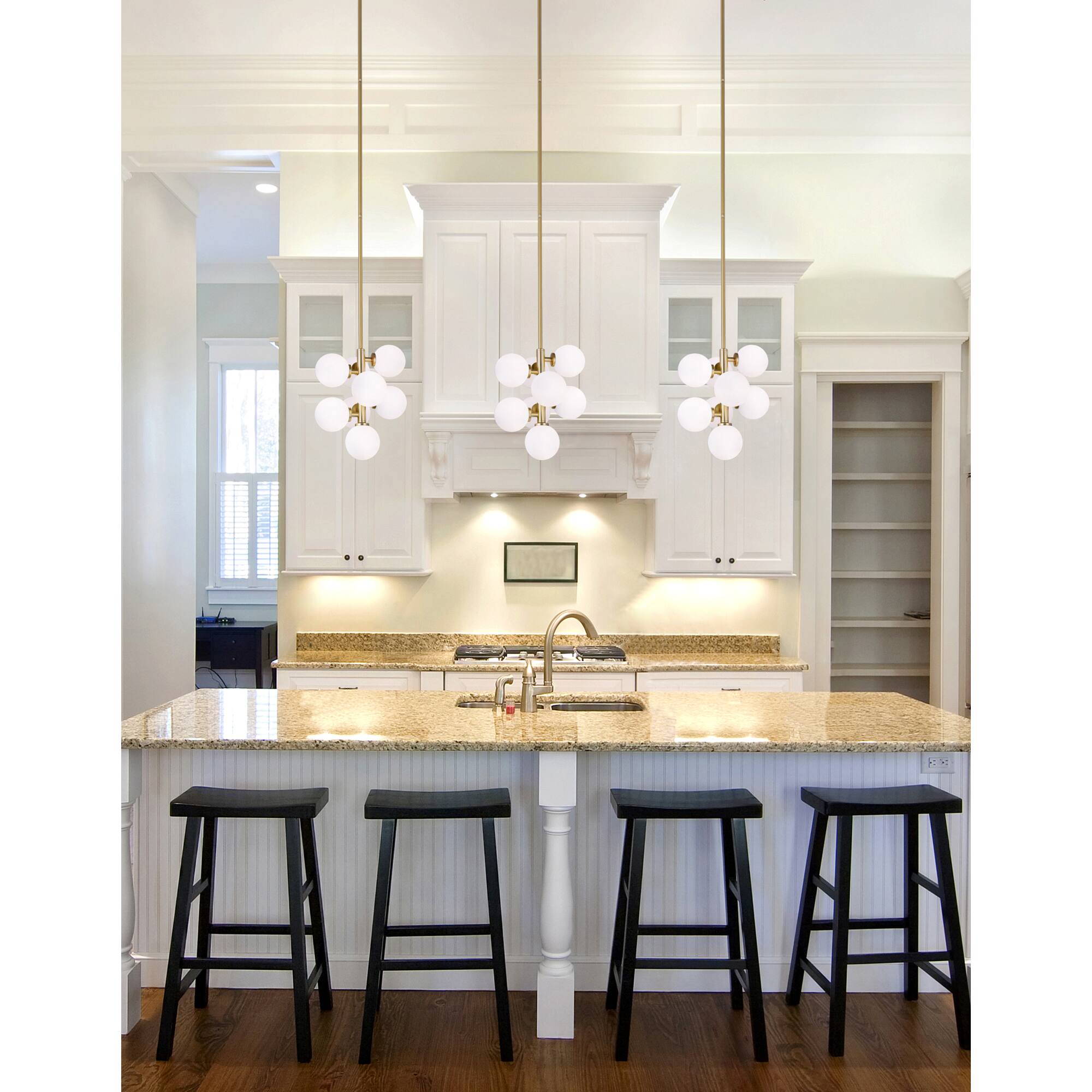 Alt View 2. CWI Lighting - Arya 8 Light Pendant With Satin Gold Finish - Satin Gold.