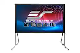 Elite Screens - Yard Master 2 WraithVeil® Dual Front/Rear Projection Portable Folding-Frame Outdoor Screen, 100"Diag,16:9,OMS100H2-DUAL - Black trim/silver frame