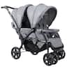 Costway - Foldable Double Baby Stroller Lightweight Front & Back Seats Pushchair - Gray