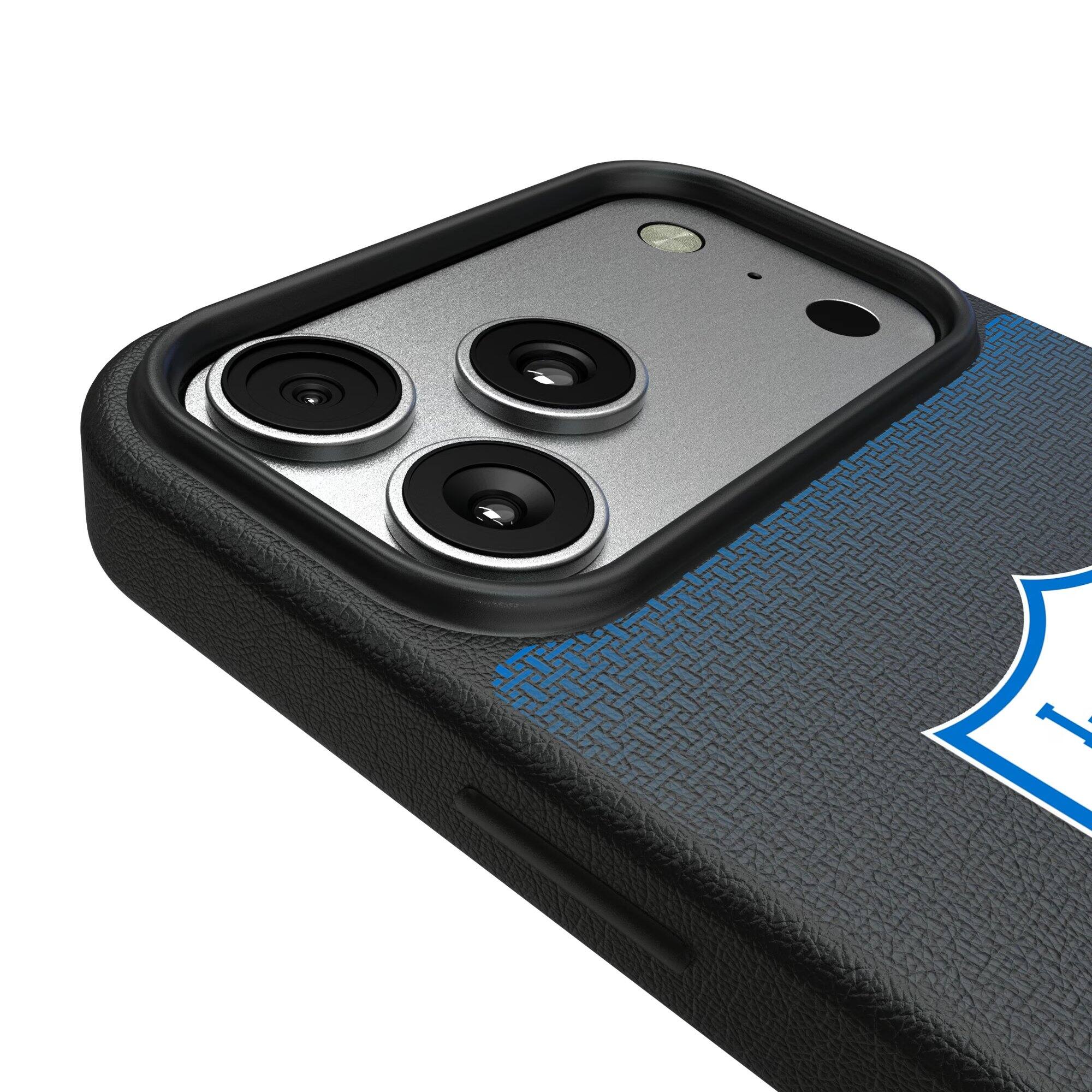 Alt View 2. Keyscaper - Los Angeles Chargers Linen Logo iPhone Magnetic Bump Case - 17 - Black.