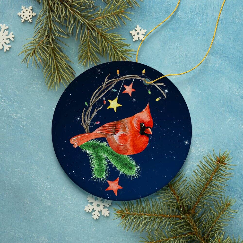 Back. OrnamentallyYou - Holiday Dream Cardinal Christmas Ornament - Multi-colored.