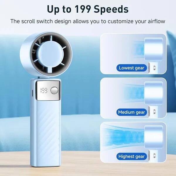 Up to 199 Speeds

The scroll switch design allows you to customize your airflow

Lowest gear

Medium gear

Highest gear