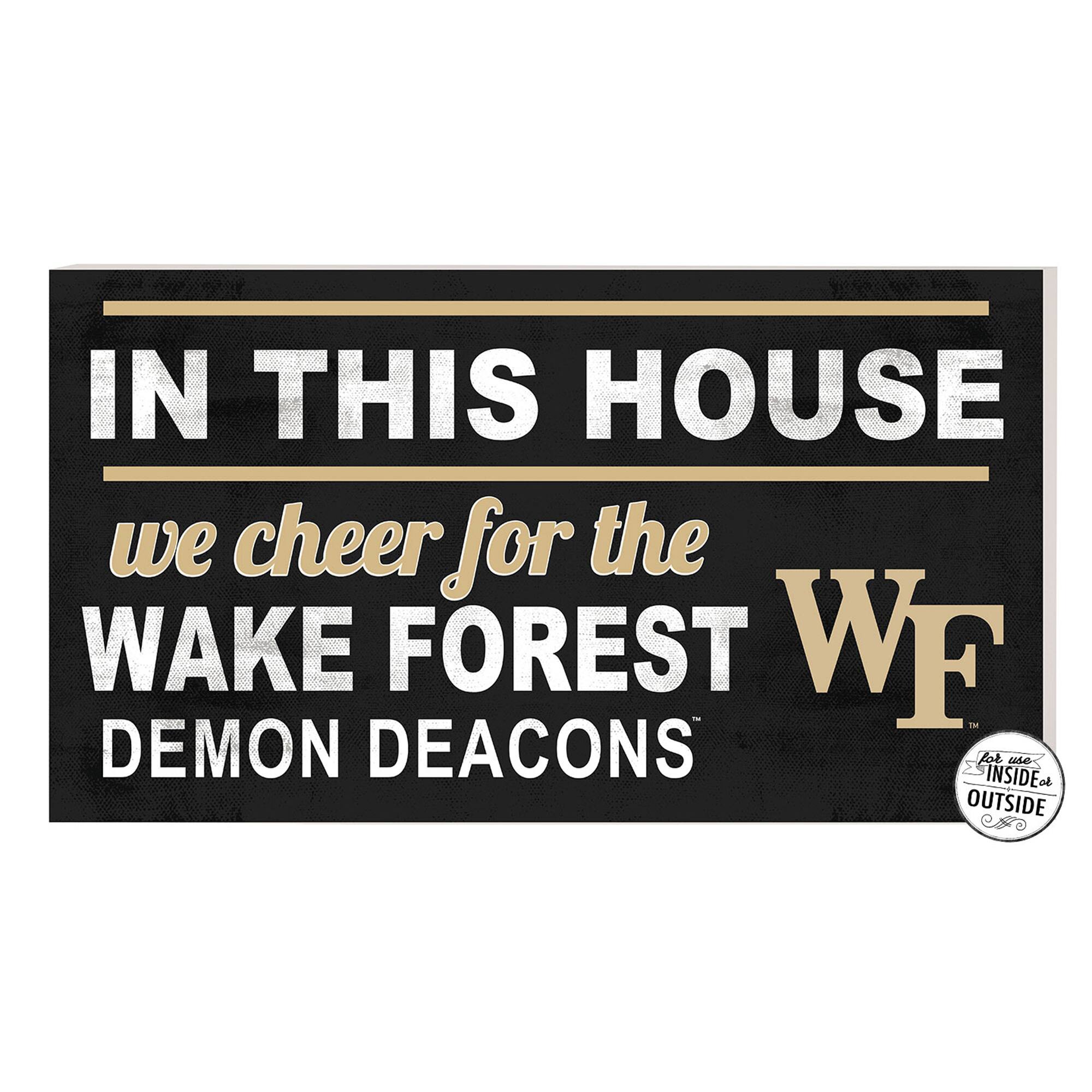 Black Wake Forest Demon Deacons 11'' x 20'' Indoor/Outdoor In This House Sign
