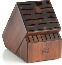Cooks Standard - Classic Natural Acacia Wood Cutlery Block Holder Without Knives,X-Large Universal Countertop Butcher Block 25 Slot - Acacia Woodv
