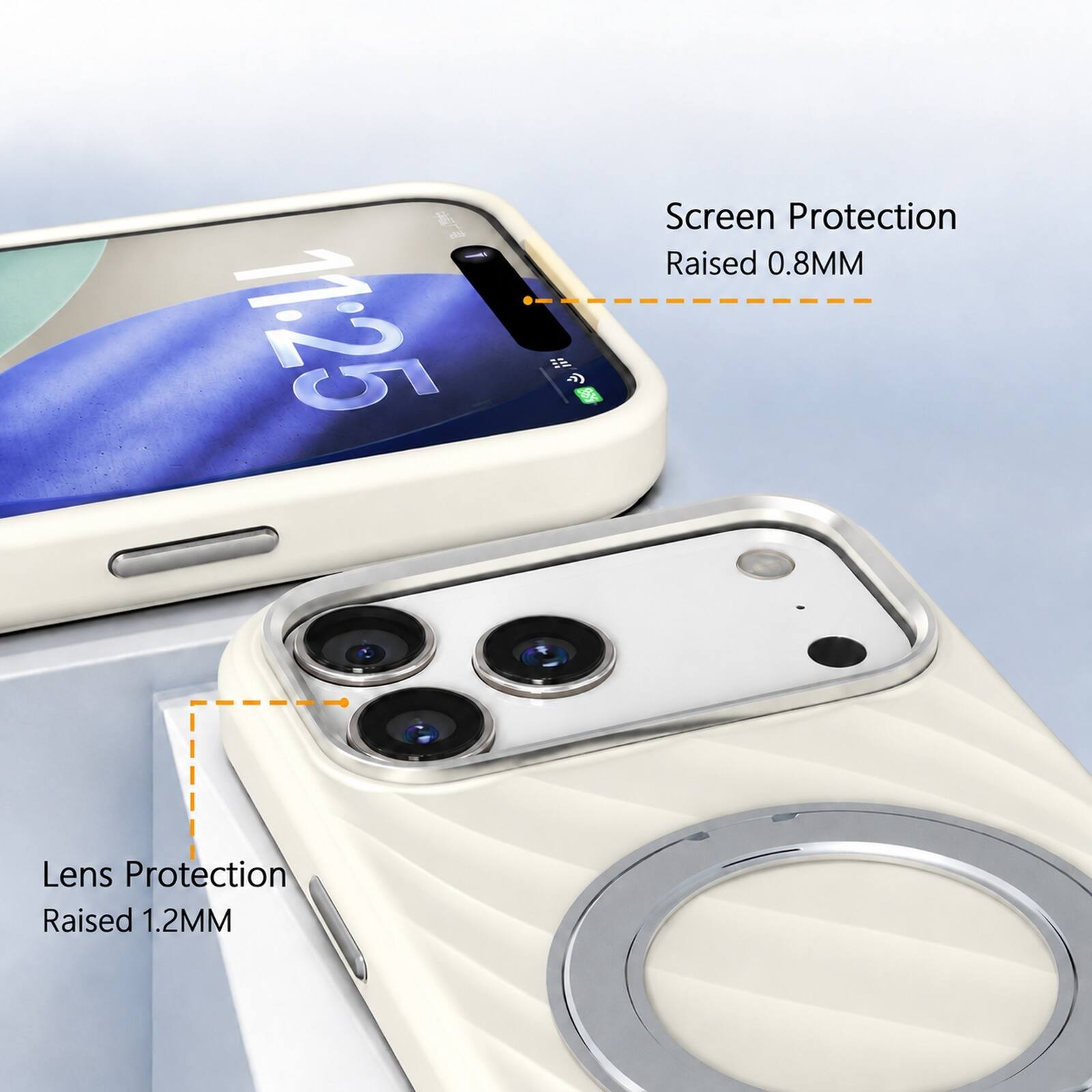 I 11:25  
Screen Protection Raised 0.8MM  
Lens Protection Raised 1.2MM