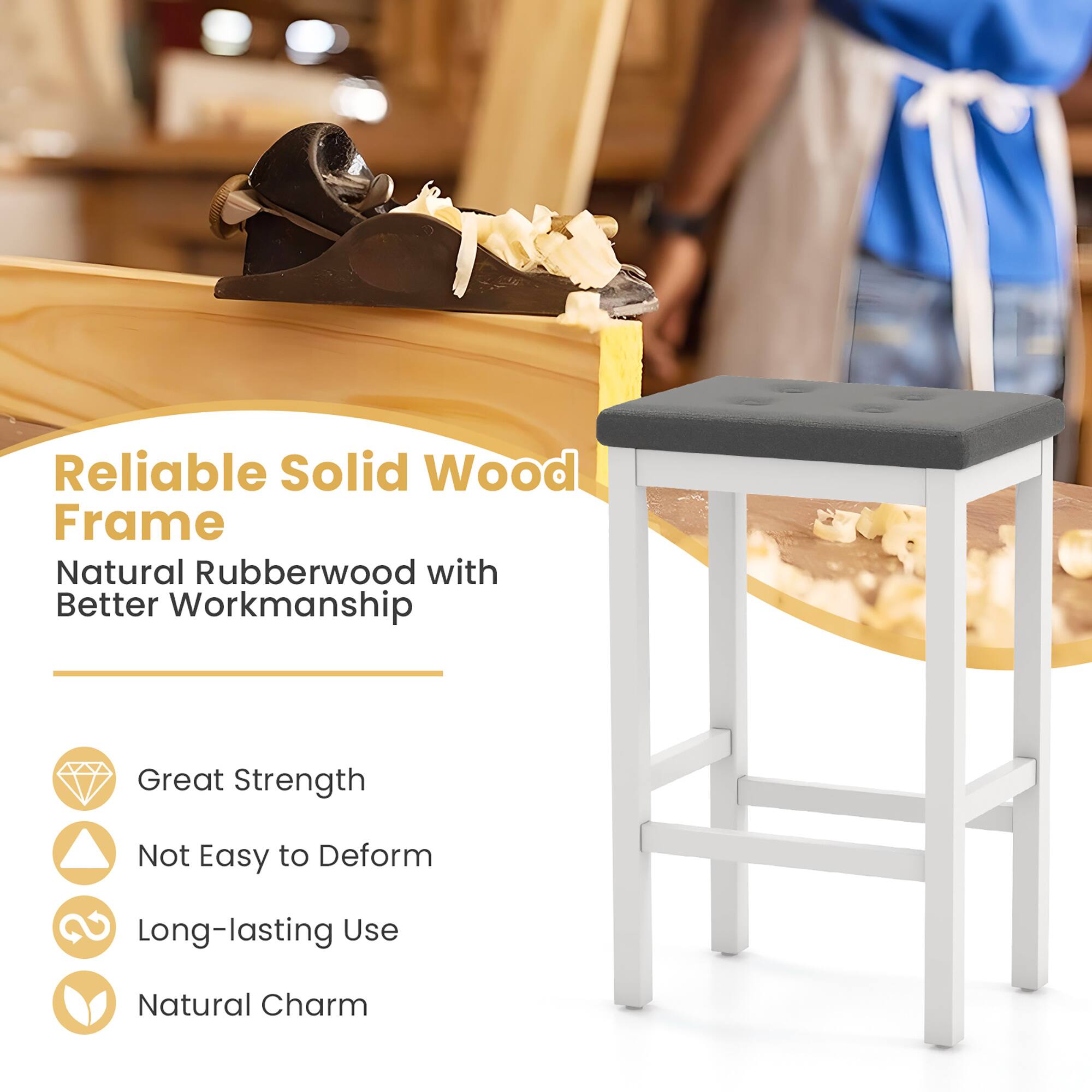 Reliable Solid Wood Frame
Natural Rubberwood with Better Workmanship
Great Strength
Not Easy to Deform
Long-lasting Use
Natural Charm