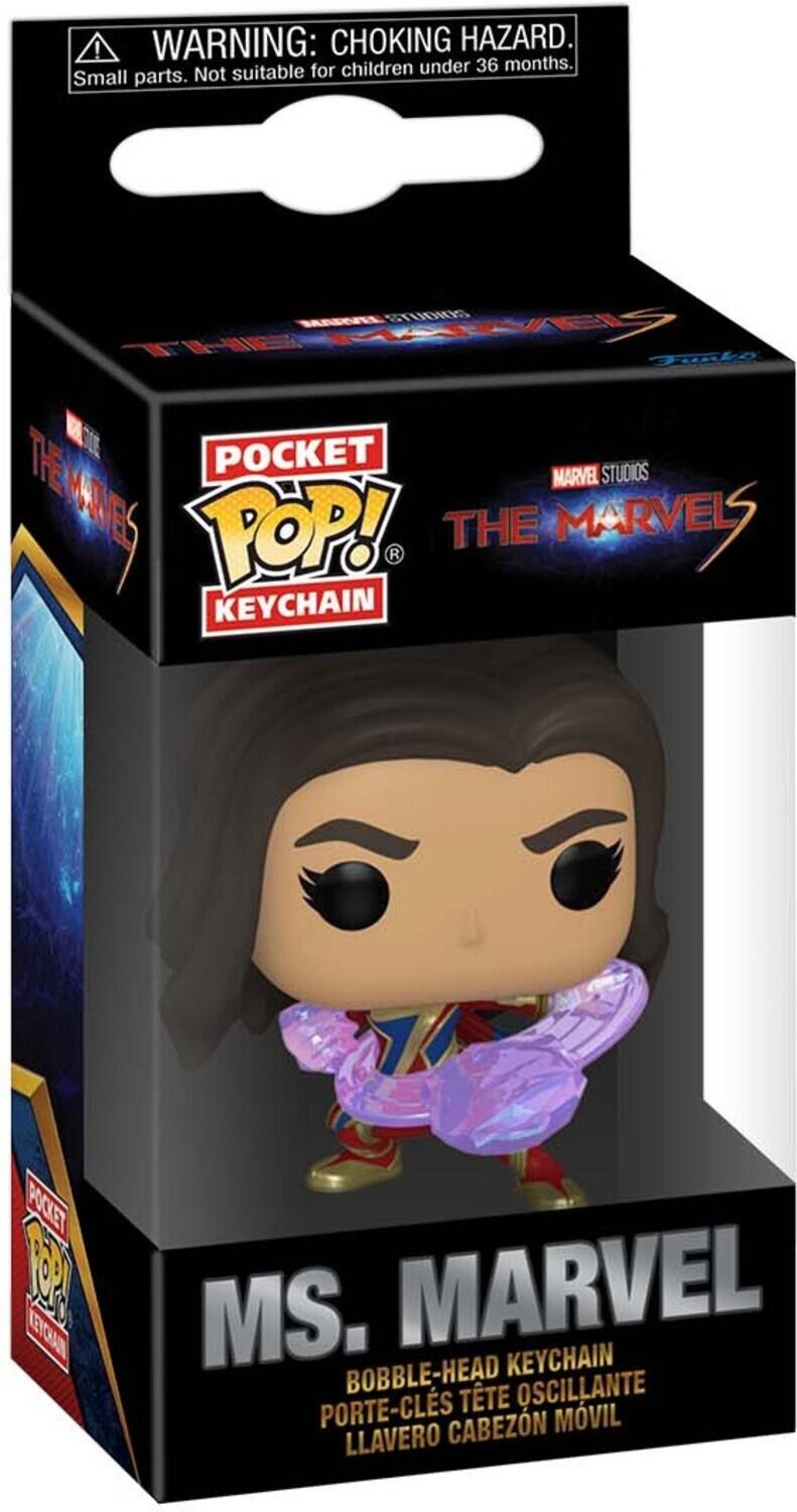 ! WARNING: CHOKING HAZARD. Small parts. Not suitable for children under 36 months. Funko POCKET STUDIOS MARVEL POP! THE MARVEL KEYCHAIN MS. MARVEL BOBBLE-HEAD OSCILLANTE PORTE-CLÈS TTE CABEZON MOVIL LLAVERO