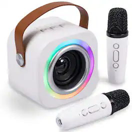 Cozy Serene - Mini Karaoke Machine Wireless Mics Top Singing Toys Birthday Gifts Ideas Ages Years Old Great Mini Karaoke Machine For - Off white
