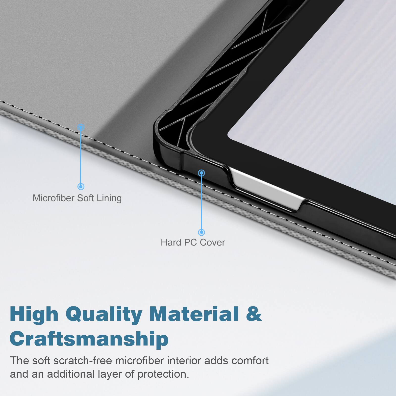 Microfiber Soft Lining  
Hard PC Cover  
High Quality Material & Craftsmanship  
The soft scratch-free microfiber interior adds comfort and an additional layer of protection.