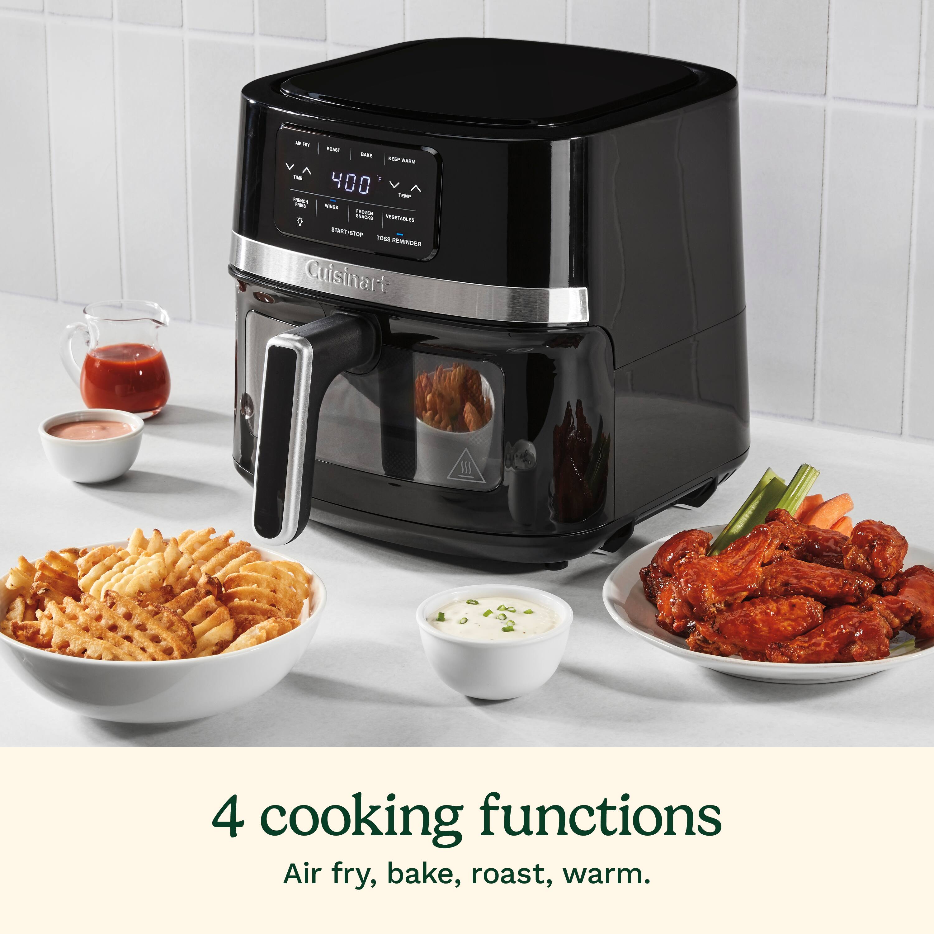 Cuisinart 4 cooking functions Air fry, bake, roast, warm. 400
