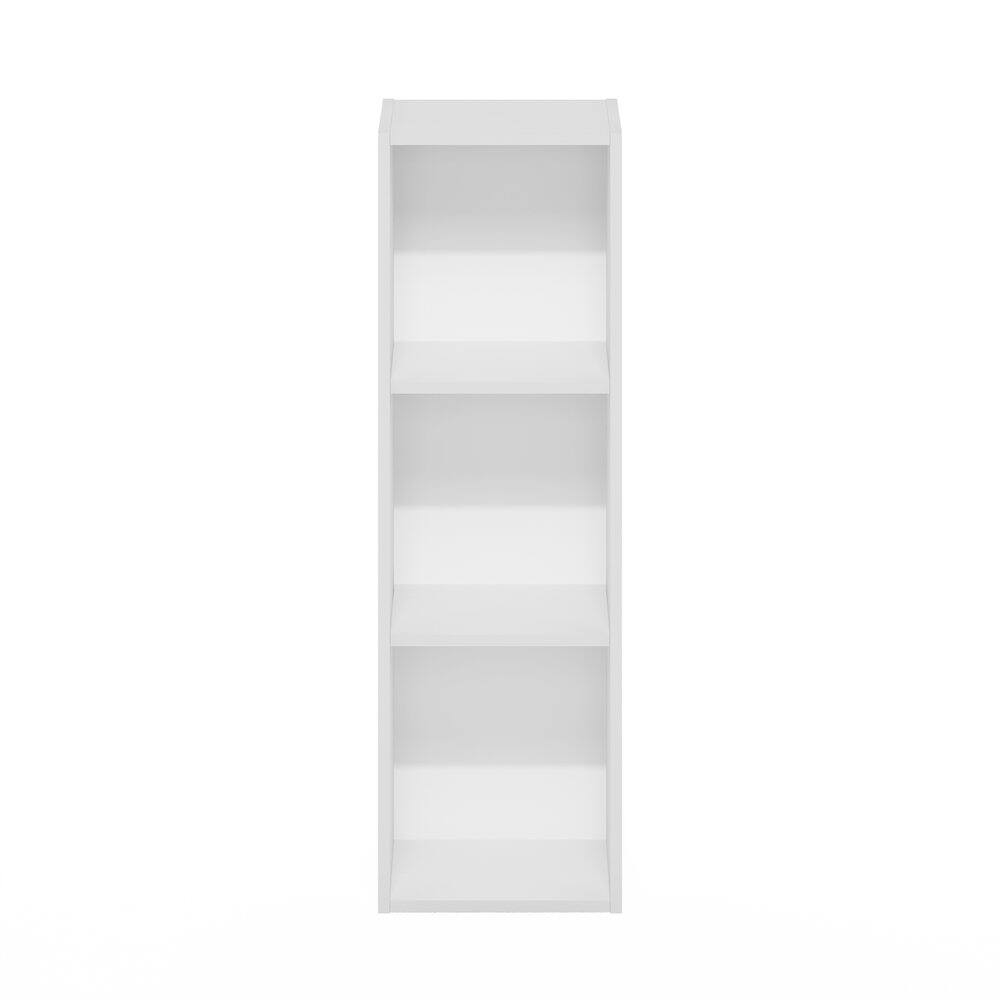 Left. Furinno - FULDA Book Shelf, 3-Tier Narrow Storage Cabinet, Bookcase with 10-In Width Storage Shelf, 9.3 x 9.8 x 31.5 - White.