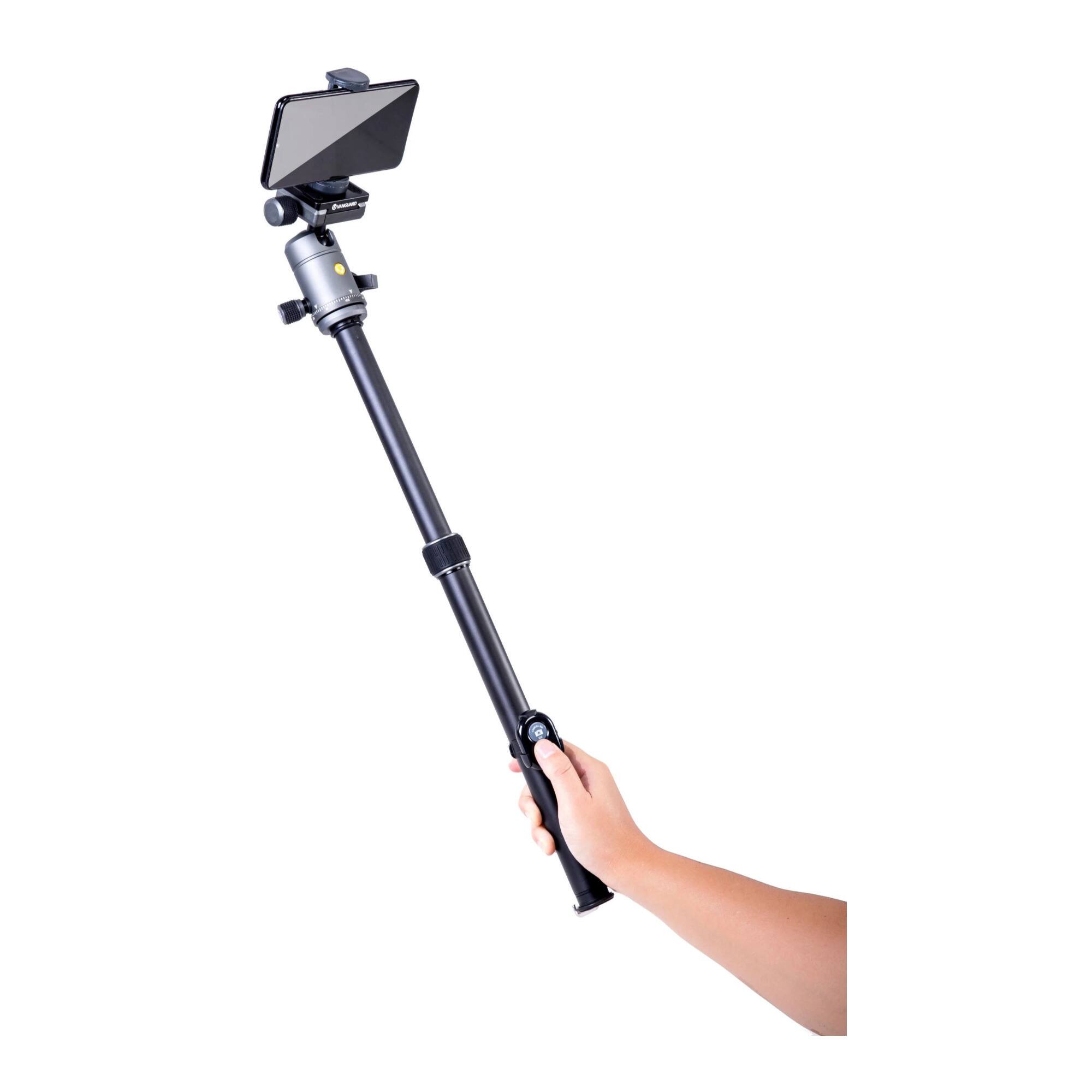 Left. Vanguard - Vanguard VEO3GO265HAB Aluminum Tripod/Monopod with Ball Head and BT Remote.