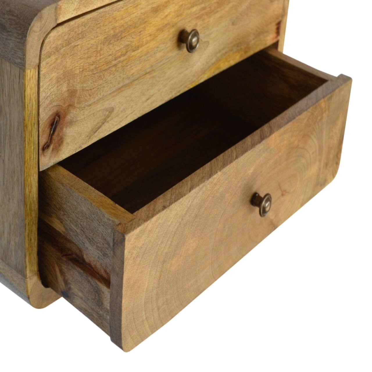 Alt View 1. Artisan Furniture - Artisan Furniture Solid Wood Oak-ish 2 Drawer Floating Nightstand, Brown - Oak.