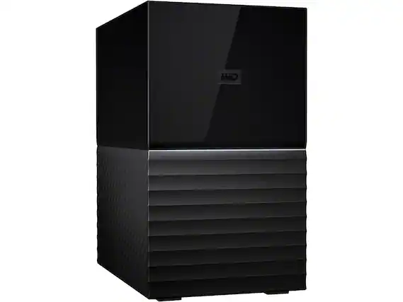 Front. Western Digital - WD 20TB My Book Duo Desktop RAID External Hard Drive 256-Bit AES Encryption - USB 3.2 Gen1 (WDBFBE0200JBK-NESN) - Black.