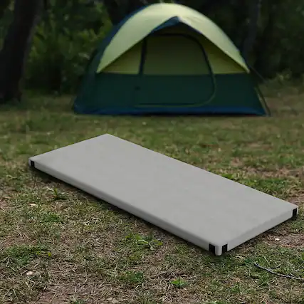 Front. BreeBe - Portable Indoor Outdoor Sleeping Pad with Thick Foam Support and Carry Bag - Gray.