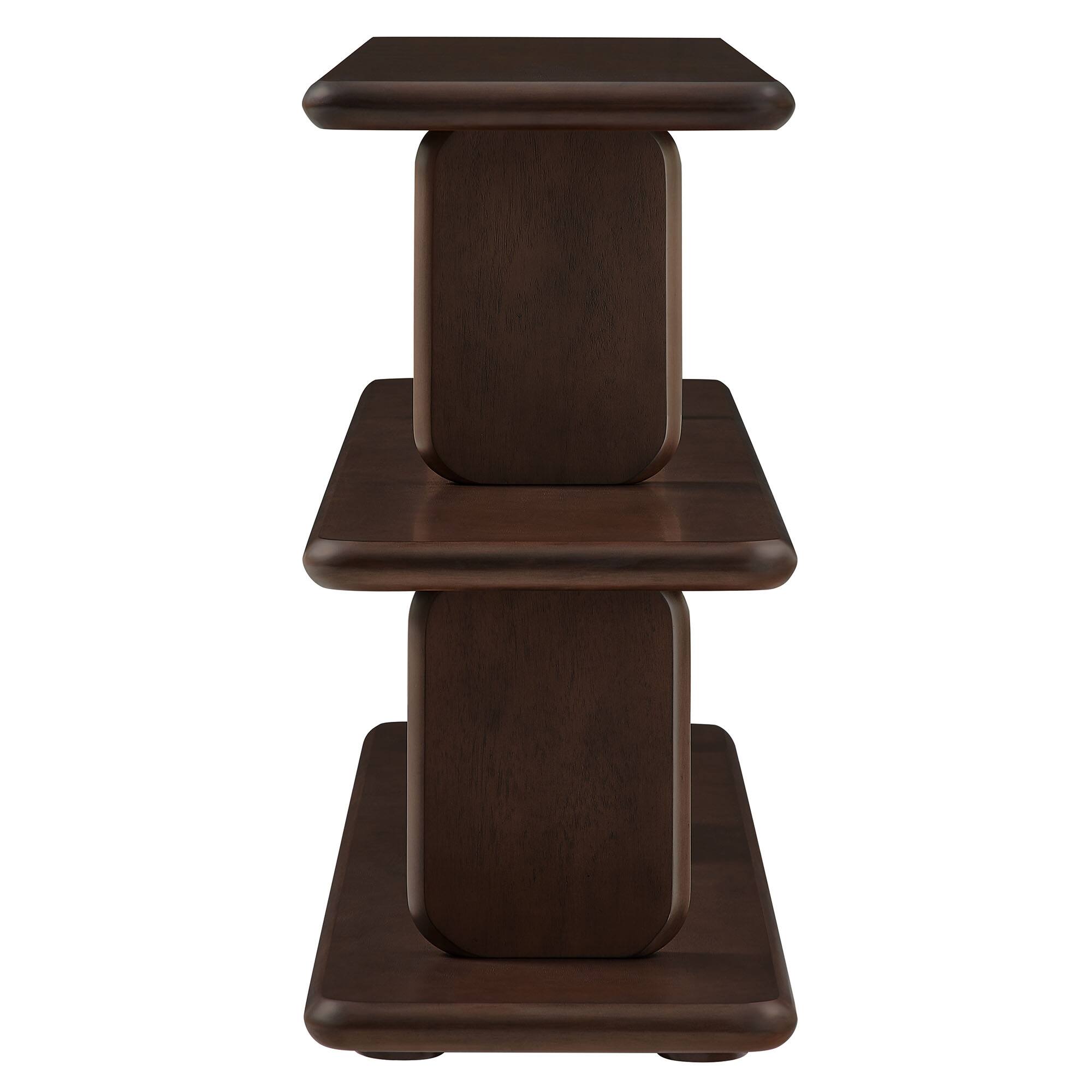 Alt View 2. Modway - Lyle Sculptural 2-Tier Bookshelf by Modway - Walnut.