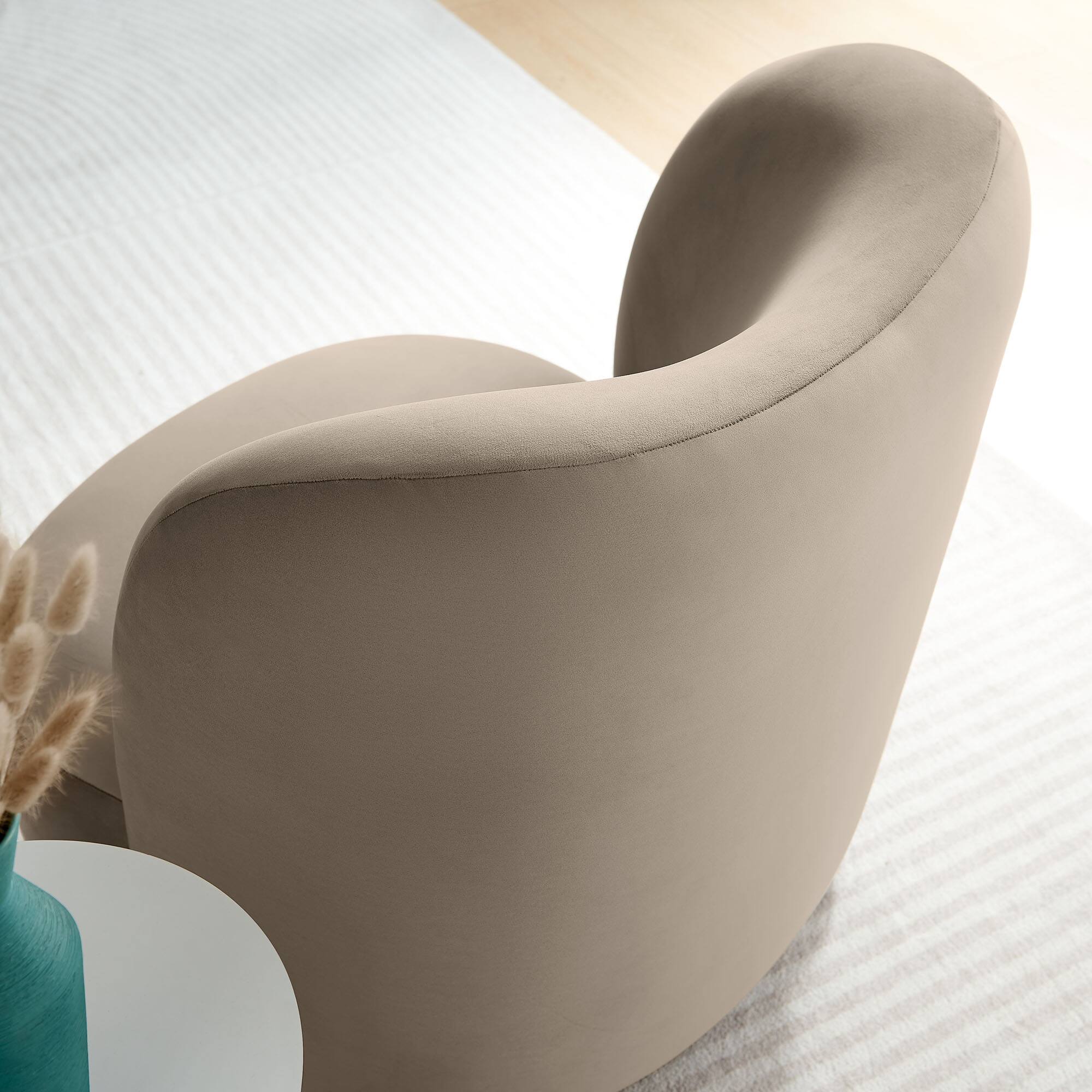 Alt View 1. Modway - Monroe Performance Velvet Accent Chair by Modway - Taupe Walnut.