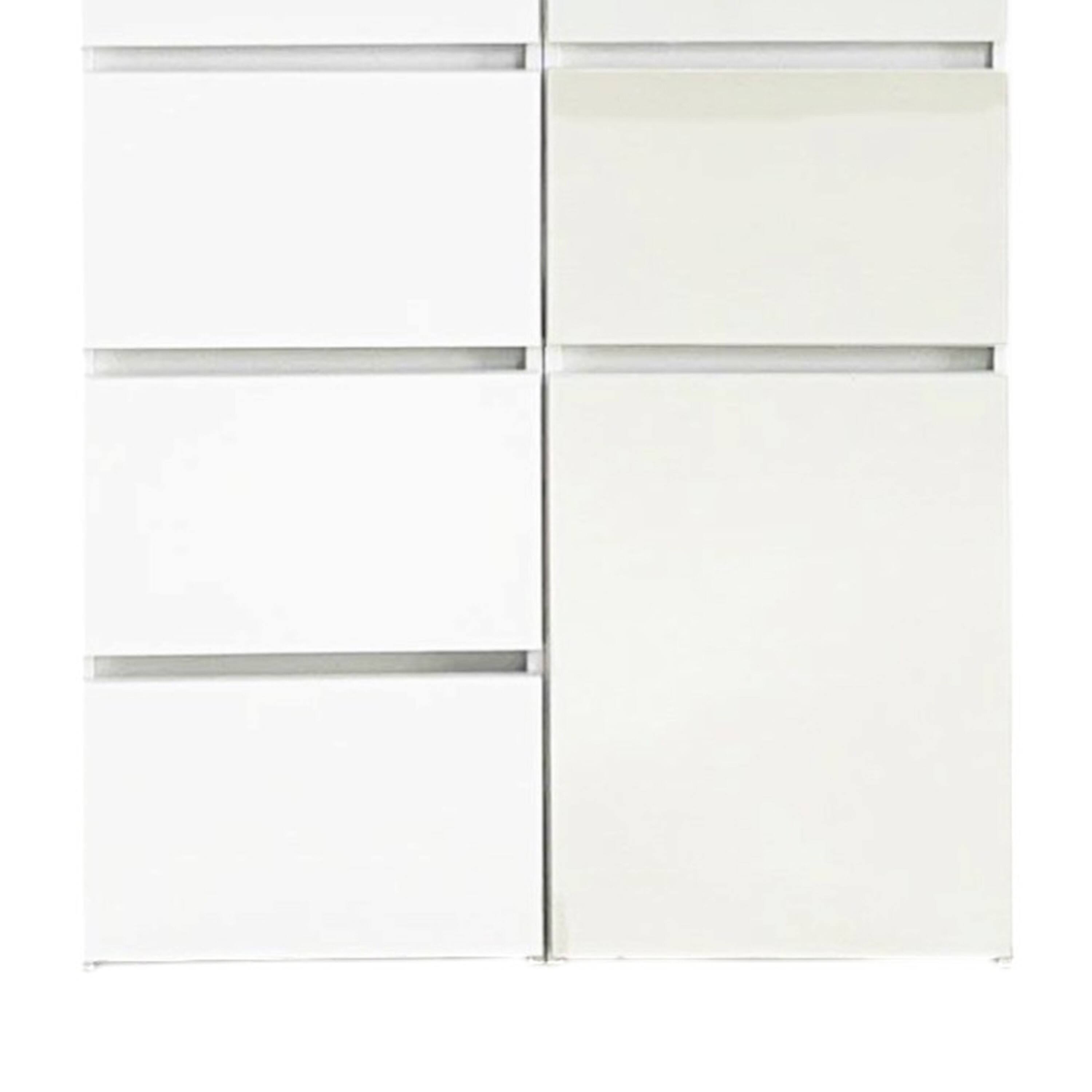 Back. Manhattan Lane - Ely Dual Closet Cabinet w Mirror, 4 Drawers, 71 Inch, White Melamine - White.