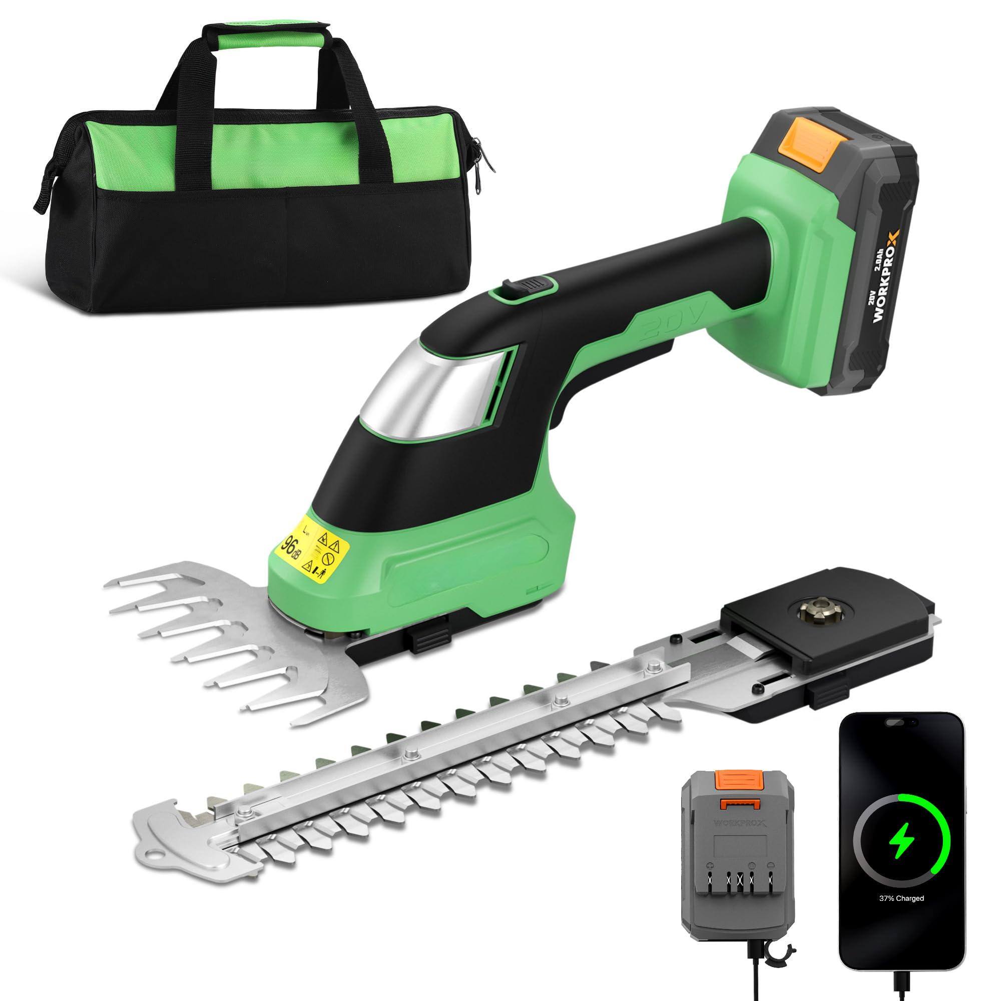 JETRANSPORT - X 20v Cordless Grass Shear & Shrubbery Trimmer - 2-in-1 Handheld Electric Hedge Shears/grass Rechargeable Lit - Default