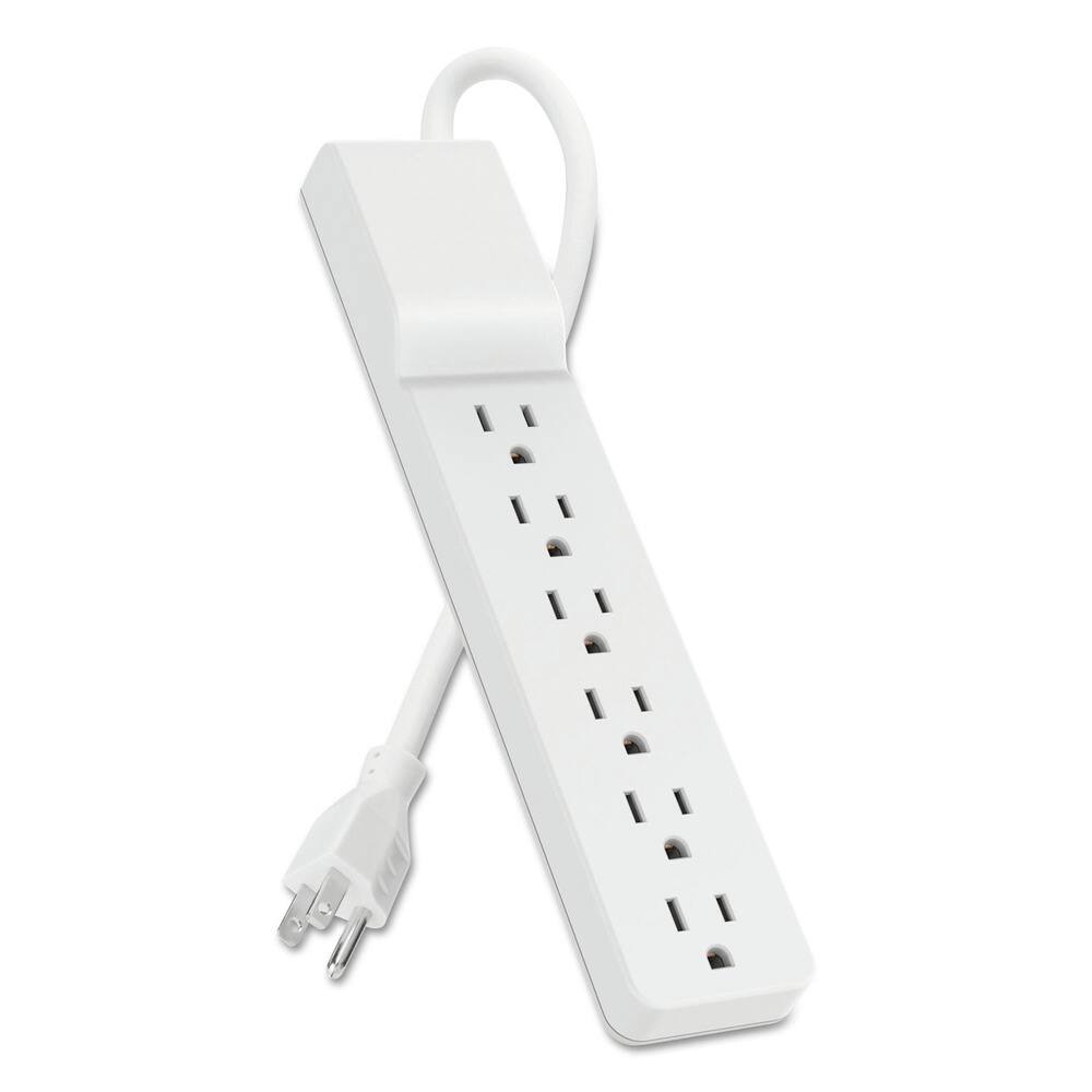 Front. Belkin - Belkin BE106000-10 720 J 6 AC Outlets 10 ft. Cord Home/Office Surge Protector - White - White.