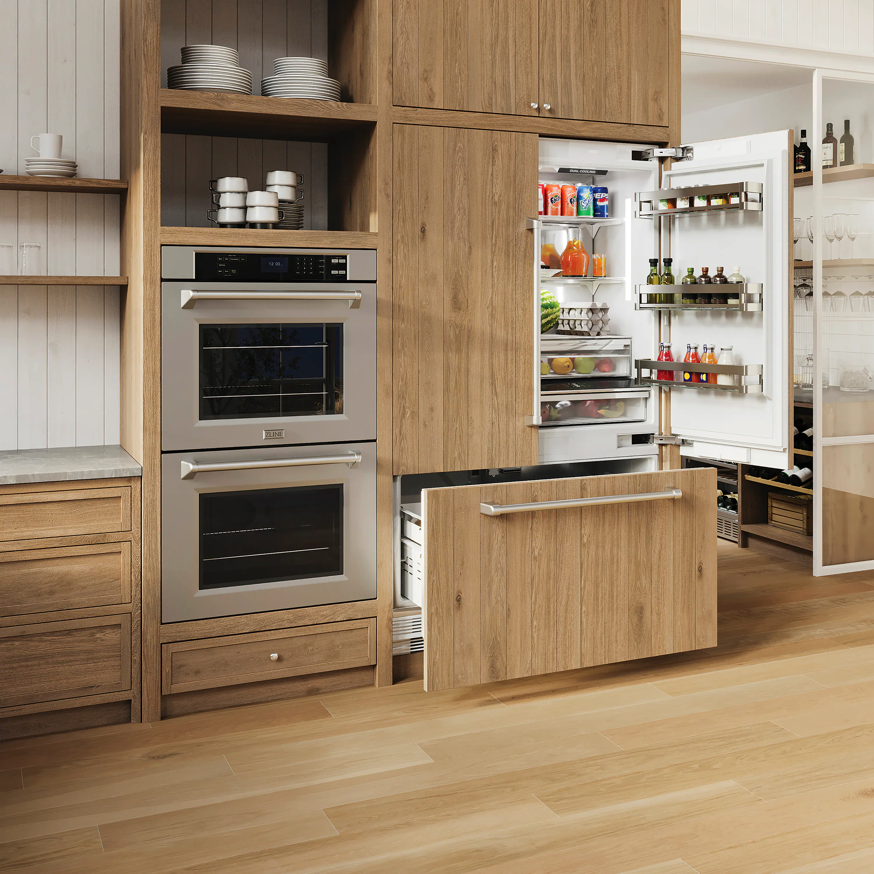 Alt View 6. ZLINE - 30 in. 10 cu. ft. Built-In Professional True Convection Double Wall Oven with Air Fry and Self Clean in Stainless Steel - Stainless steel.
