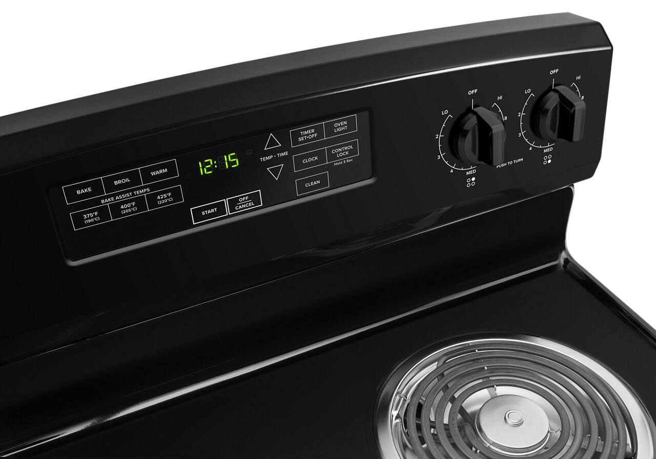 OFF HI OFF LO 5 WARM BROIL BAKE TEMPS ASSIST 425°F BAKE (220°C) 400°F (205°C) 375°F (190°C) OVEN TIMER LIGHT SET-OFF CONTROL LOCK TIME IS TEMP CLOCK a Sae 12:05 Hatd CLEAN OFF CANCEL START LO 2 3 a MED 2 8 3 TO TURN PUEN 4 MED 0