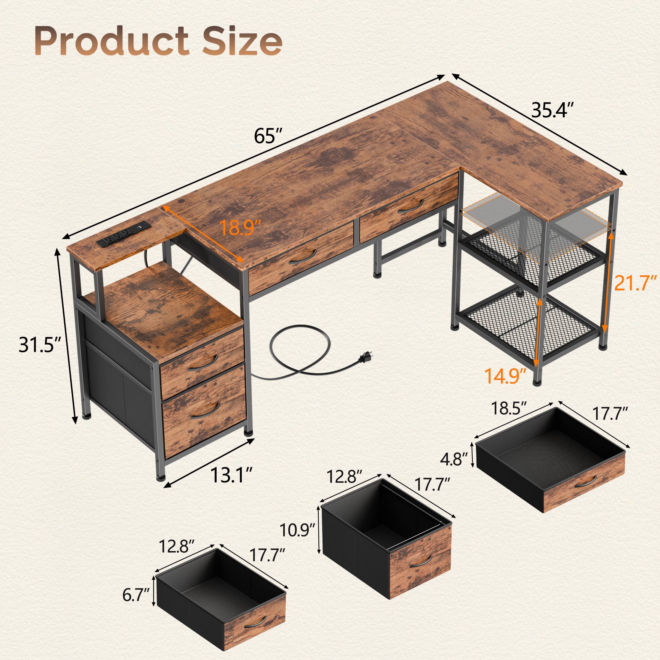Product Size

65" x 35.4" x 18.9" x 21.7" x 31.5" x 14.9" x 18.5" x 17.7" x 13.1" x 12.8" x 4.8" x 17.7" x 12.8" x 10.9" x 17.7" x 6.7"