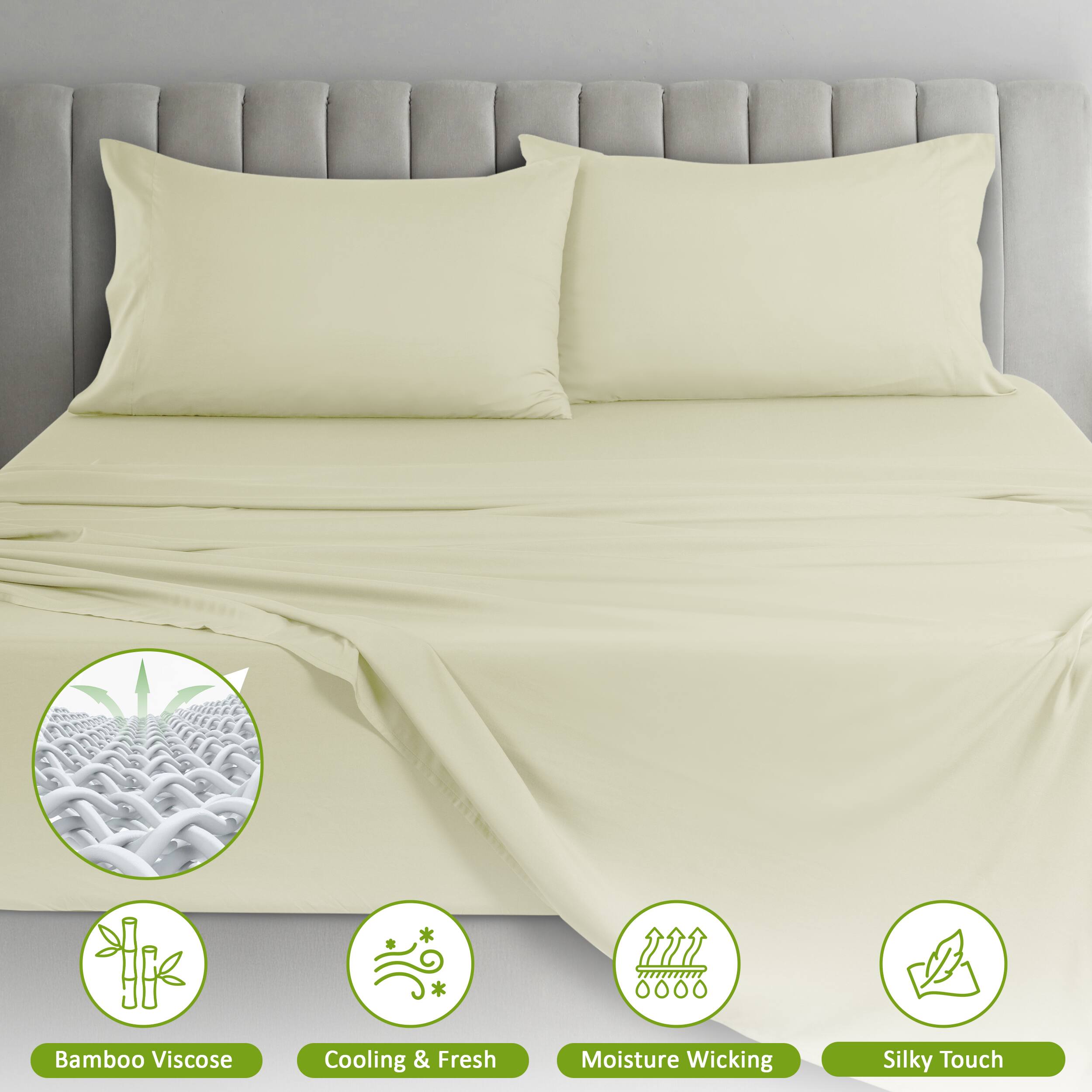 Bamboo Viscose  
Cooling & Fresh  
Moisture Wicking  
Silky Touch