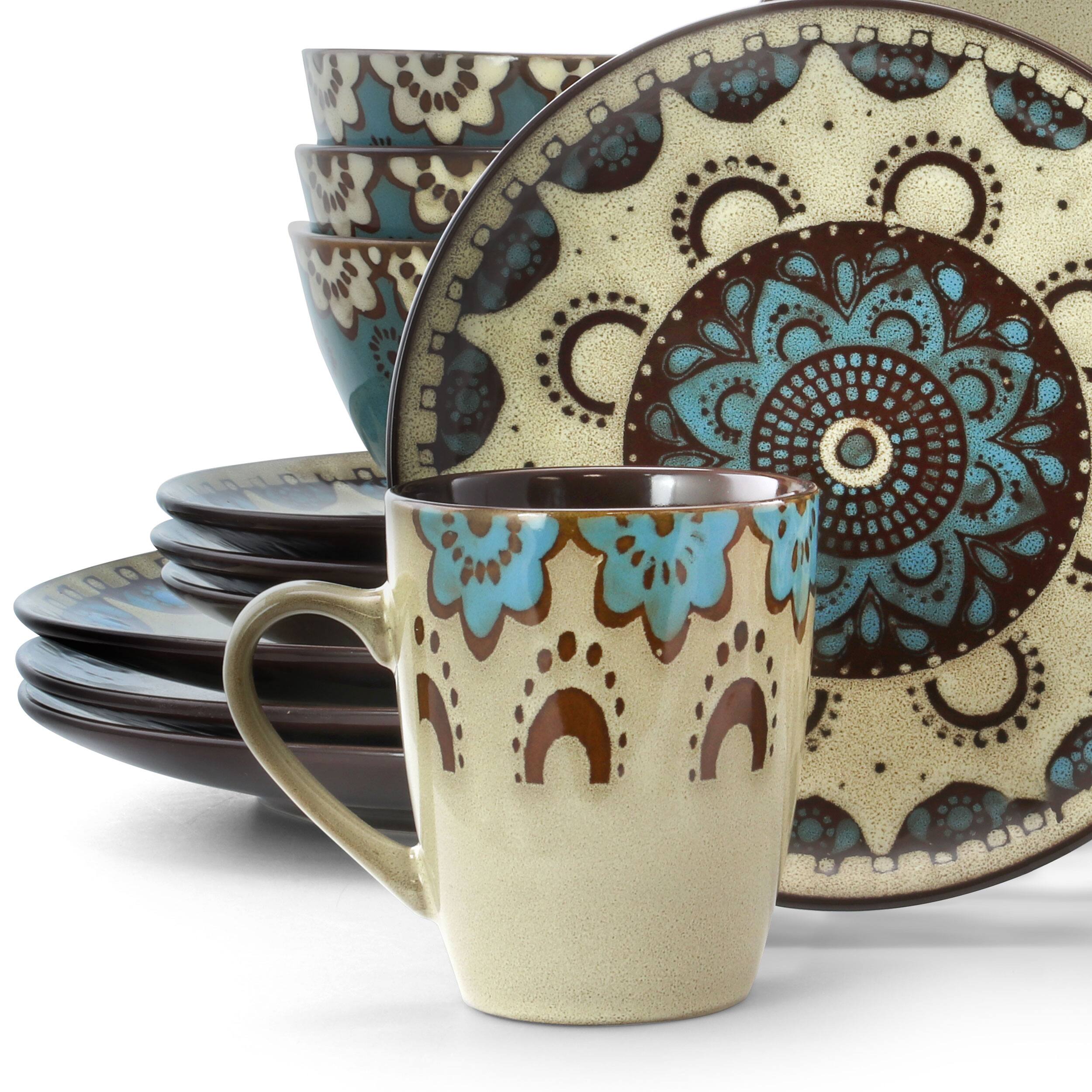 Alt View 3. Elama - Elama Clay Heart 16 Piece Luxurious Stoneware Dinnerware with Complete Setting for 4, 16pc - Multi-Color.