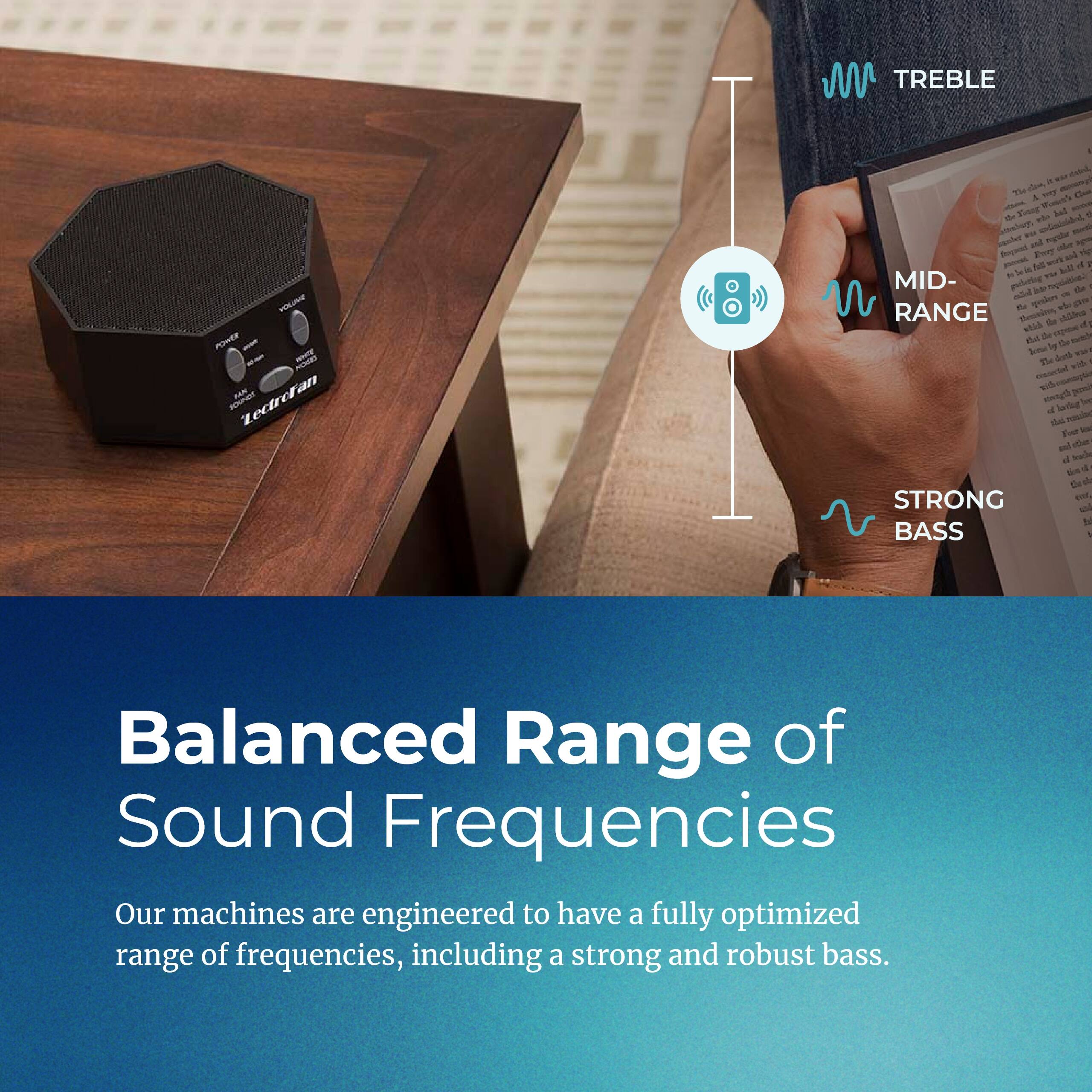 Balanced Range of Sound Frequencies

Our machines are engineered to have a fully optimized range of frequencies, including a strong and robust bass.