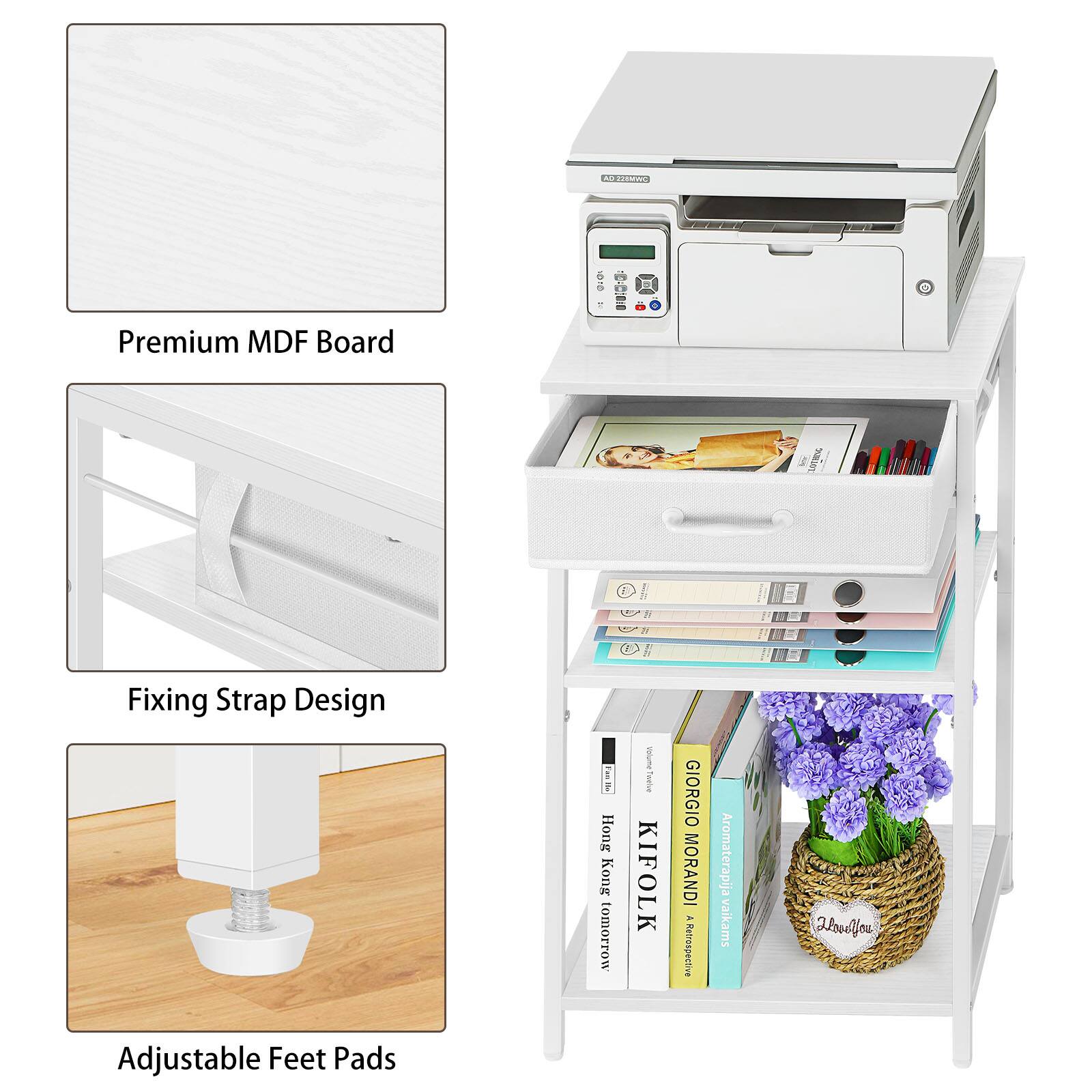 Premium MDF Board  
Fixing Strap Design  
Adjustable Feet Pads