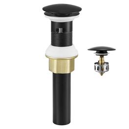 VEVOR - Bathroom Sink Drain with Overflow, Brass and 304 Stainless Steel Pop Up Drains, Anti-Clogging Vessel Sink Drain Strainer - Matte Black