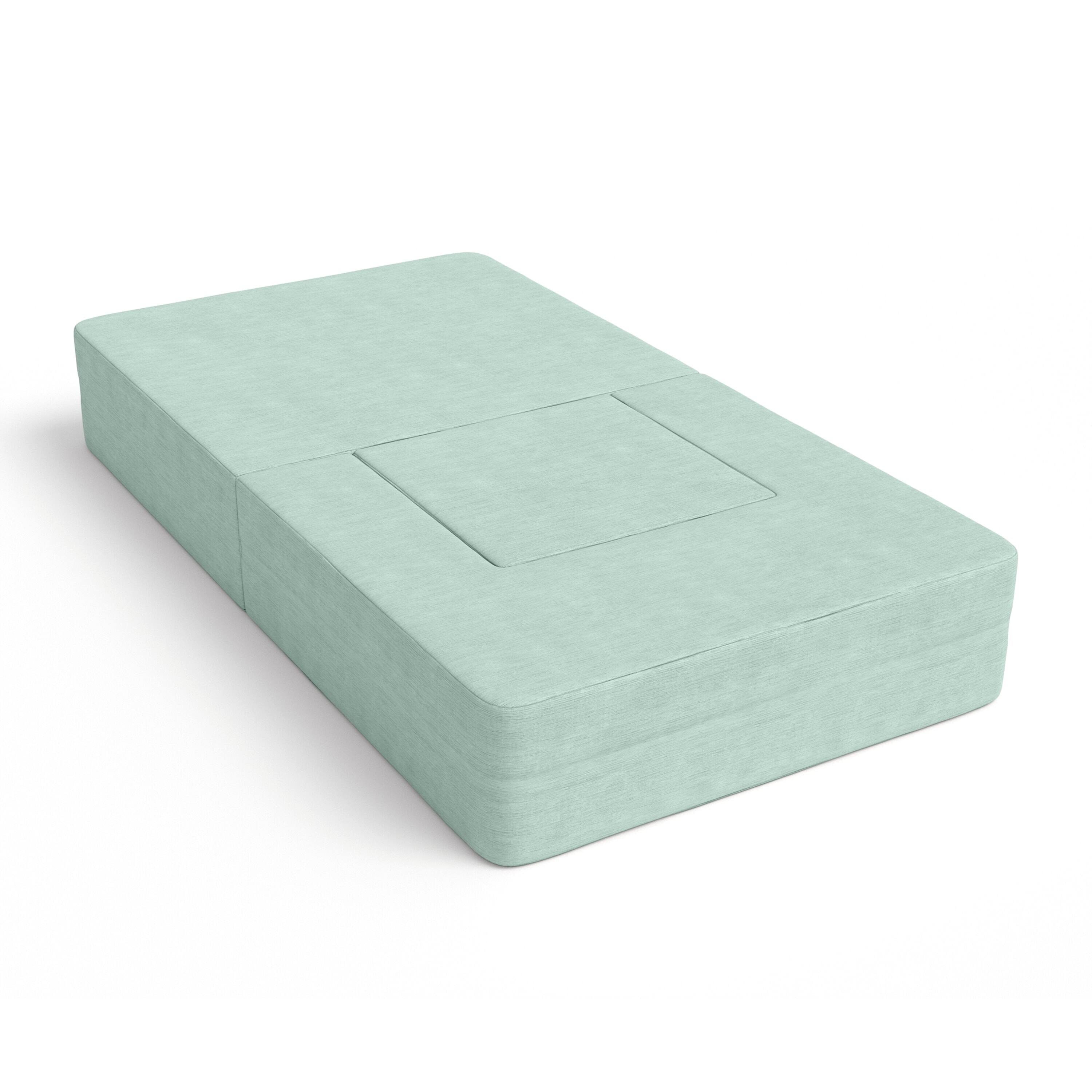 Angle. Jaxx - Jaxx Zipline Convertible Sleeper Futon Chair & Ottoman with Machine-Washable Cover, Caribbean - Caribbean.