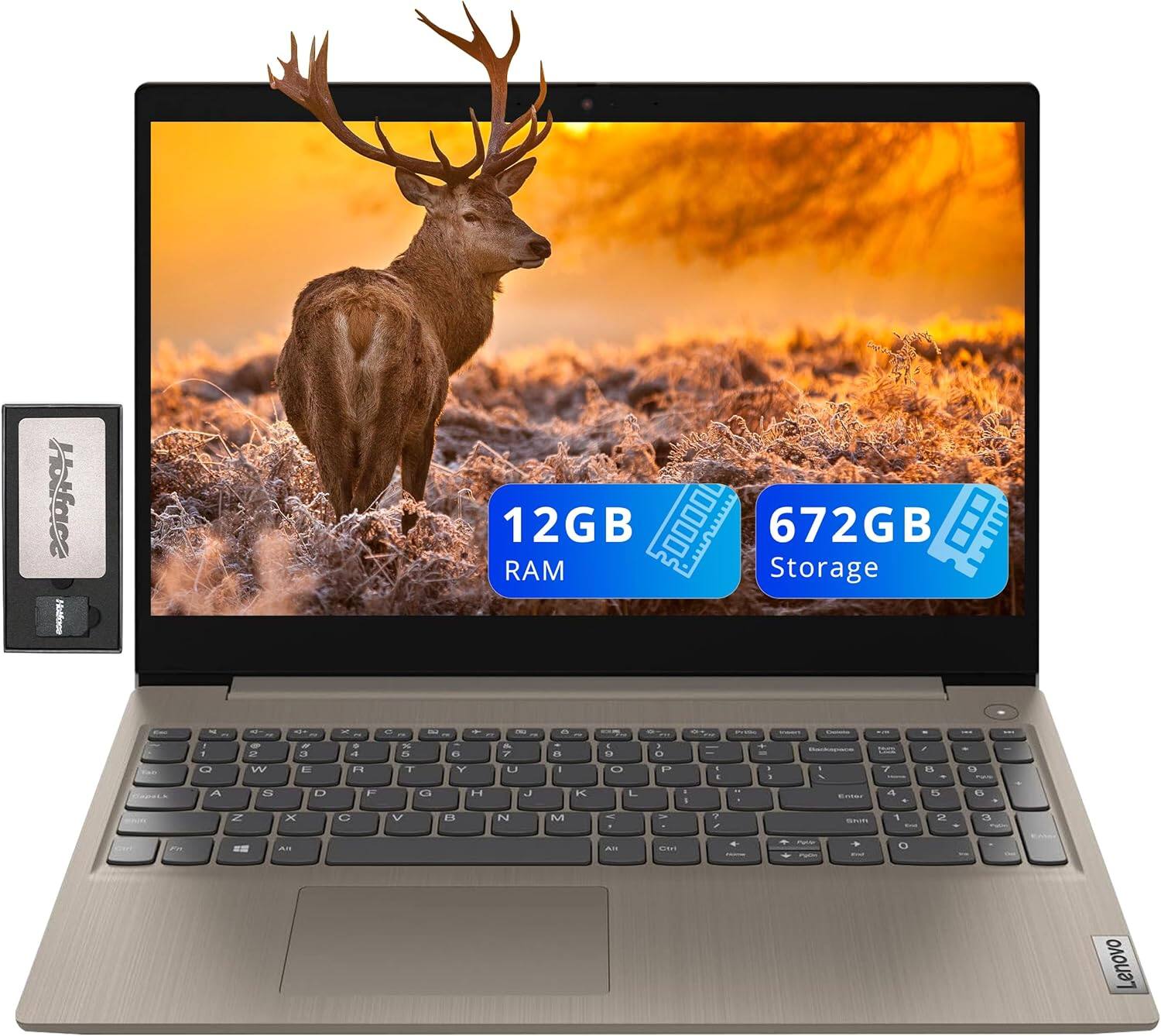 Lenovo - Ideapad 3i 15.6" FHD Laptop,Intel i3-1115G4,Intel UHD Graphics,12GB RAM,512GB SSD+128GB Dock Set,Win 11 - Almond