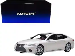 Lexus LS500h Sonic Interior 1/18 Model Car by Autoart - White Metallic With Crimson And Black