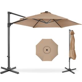 Best Choice Products - 10ft 360 Rotating Cantilever Offset Hanging Patio Umbrella - Tan