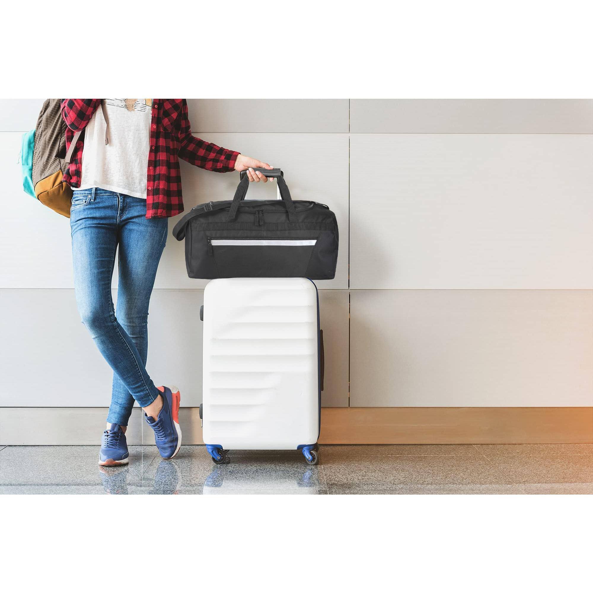 Alt View 3. Fabibe - 40 Liter 22 Inch Reflective Duffle Bag With Shoulder Strap For Men Women Travel - Pink.