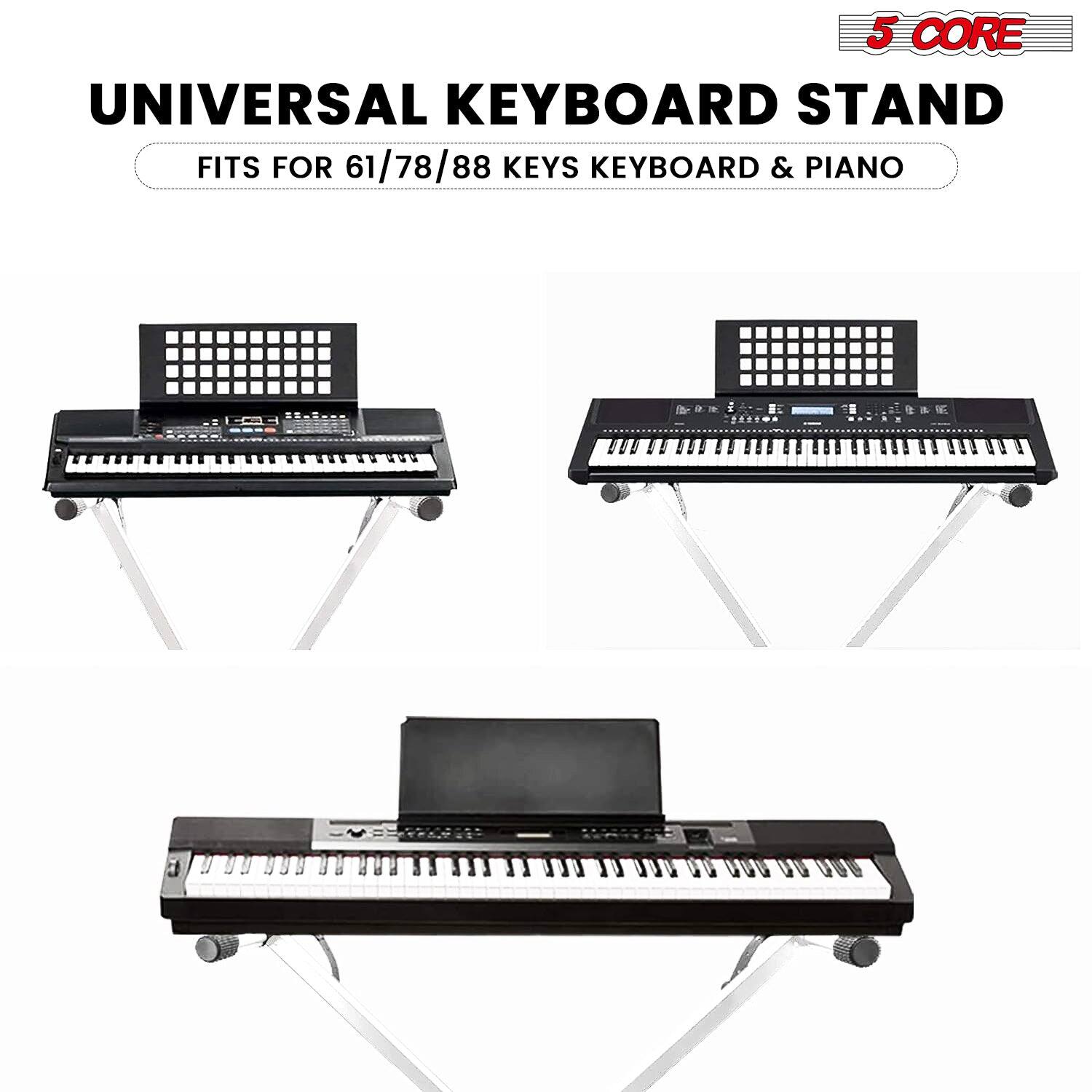 5 CORE, UNIVERSAL KEYBOARD STAND, FITS FOR 61/78/88 KEYS KEYBOARD & PIANO