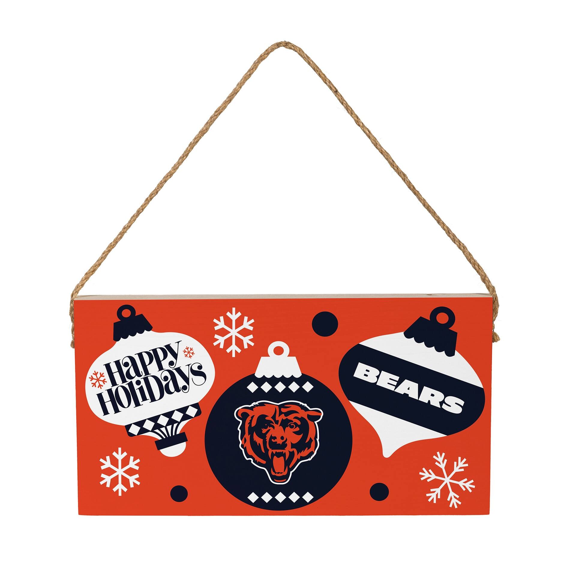 Chicago Bears 6" x 11" Holiday Wood Wall Sign