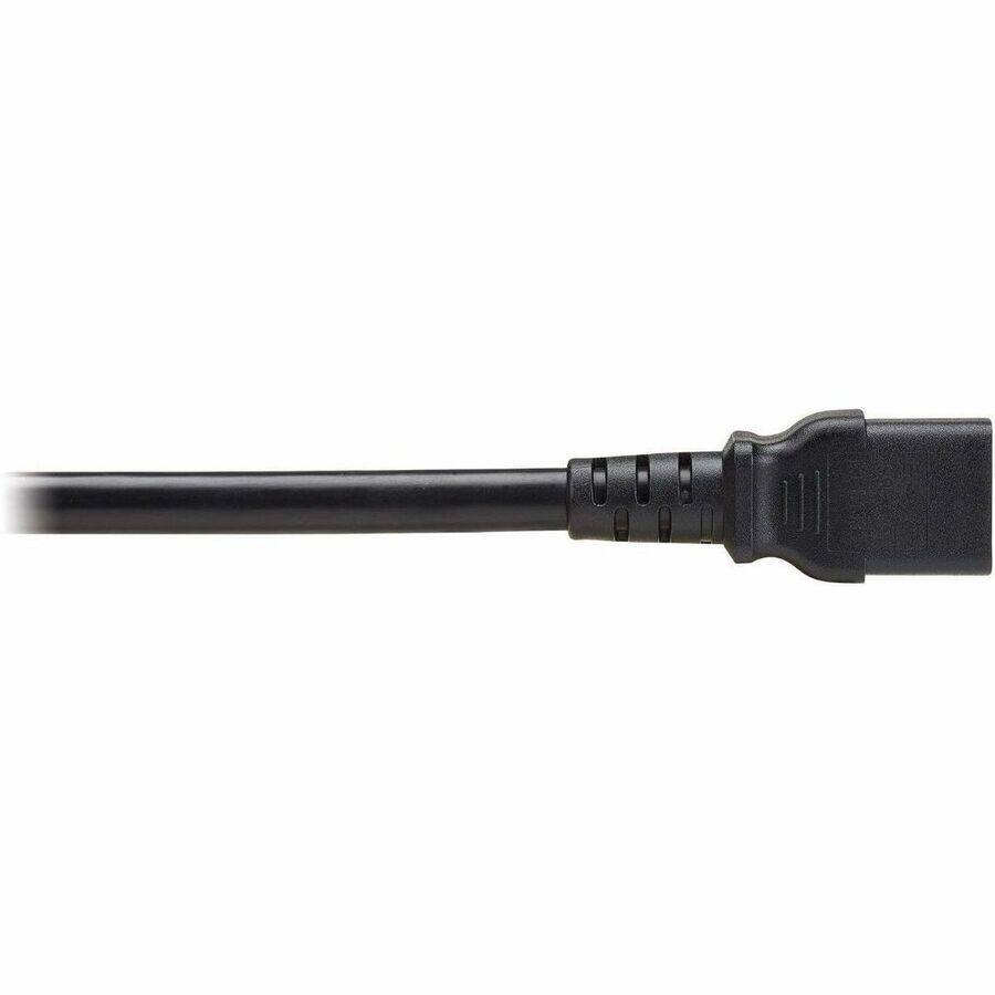Alt View 6. Tripp Lite - Eaton Tripp Lite Series PDU Power Cord, C13 to P-Lock C14 - Heavy-Duty, 15A, 250V, 14 AWG, 6 ft. (1.8 m), Black - For - Black.