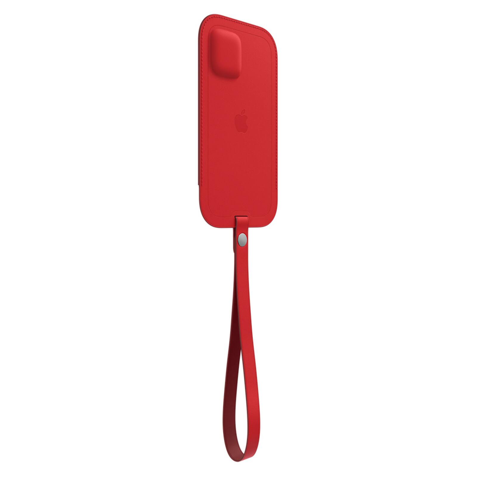 Alt View 2. Apple - Apple iPhone 12 and 12 Pro Leather Sleeve with MagSafe - Red - Dark Cherry.
